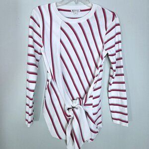 Spanner Cross Front Long Sleeve Sweater with Front Tie Size S